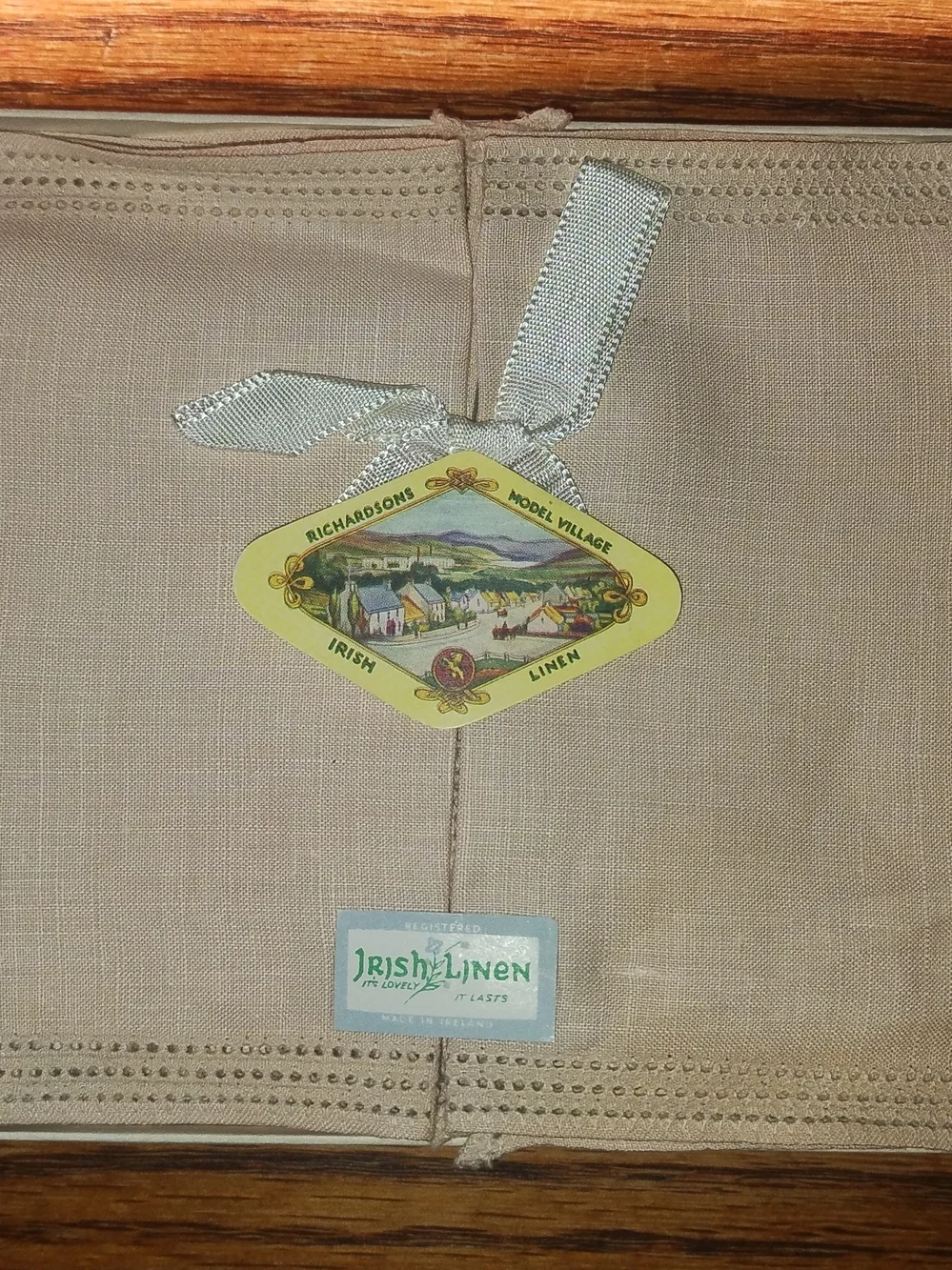 Vintage Richardson's Irish Linen 6 Piece Hemstitch Napkins In Original Box